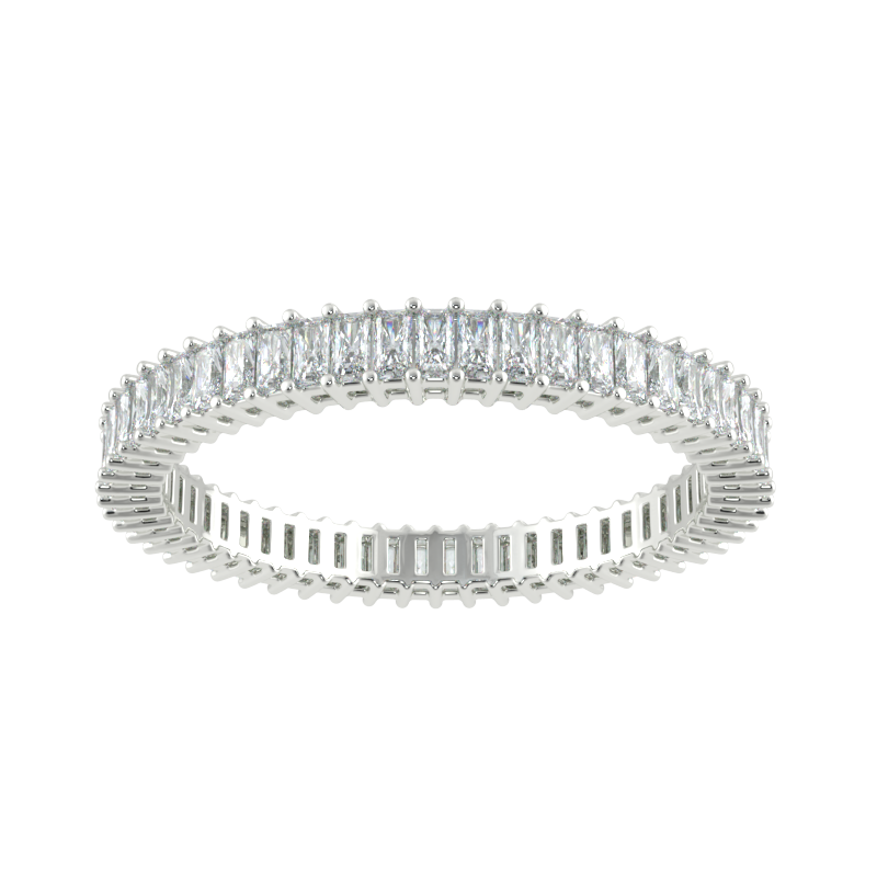 14K White Gold Prong Radiant Lab Grown Diamond Eternity Ring
